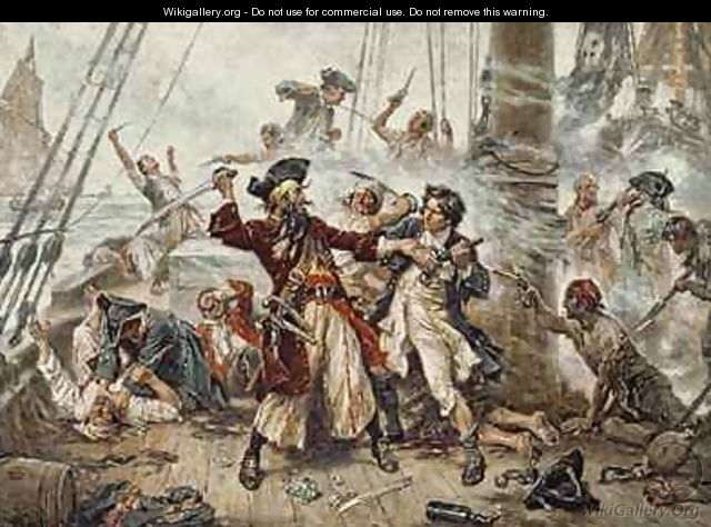 The Capture of the Pirate Blackbeard - Jean-Leon Gerome Ferris