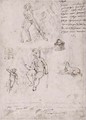 Sheet of studies with naked young man basket dog children - Francesco di Simone da Fiesole Ferrucci