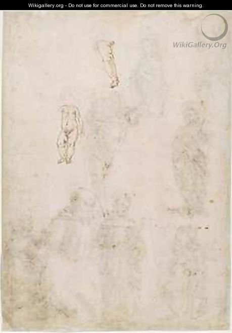 Sheet of studies with a body of a child and a right leg - Francesco di Simone da Fiesole Ferrucci