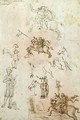 Sheet of studies with a Horse Nessus and St Jerome - Francesco di Simone da Fiesole Ferrucci