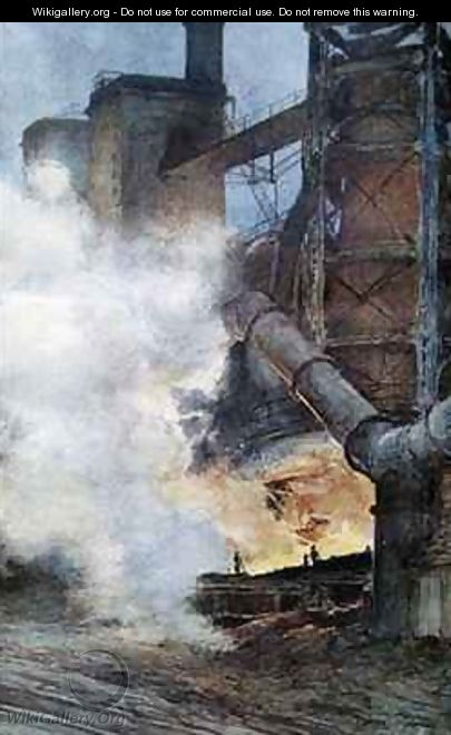 Steelworks at Chasse Isere - Francois Flameng