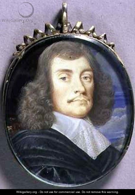 Portrait Miniature of a Man possibly Sir John Wildman - Thomas Flatman