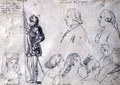 Character Sketches in Rome with Portraits of Prince Charles Edward Stuart and his brother Cardinal York - John Flaxman