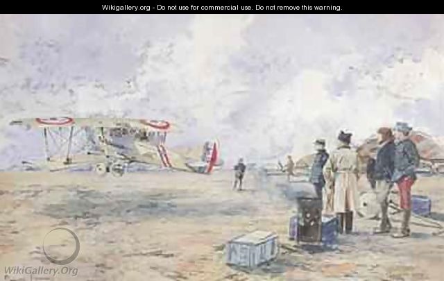 An Aeroplane Taking Off - Francois Flameng