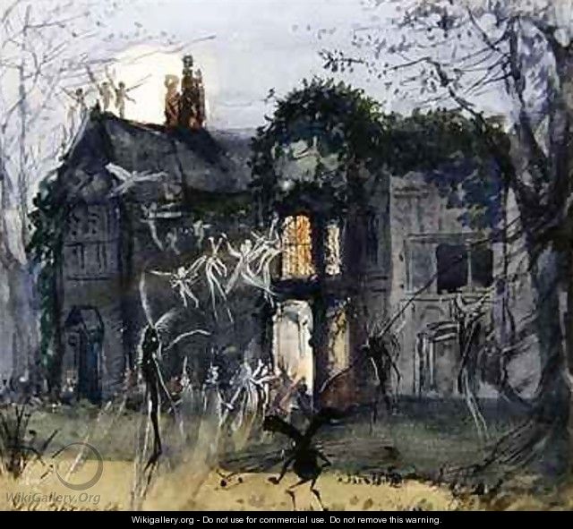 The Old Hall Fairies by the Moonlight - John Anster Fitzgerald