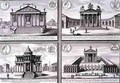 View of Four Temples taken from Roman Coins - (after) Fischer von Erlach, Johann Bernhard