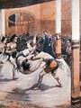 Traditional Japanese Wrestling Sumo wrestlers displaying their art at the Japanese Exhibition in London - Joseph Finnemore