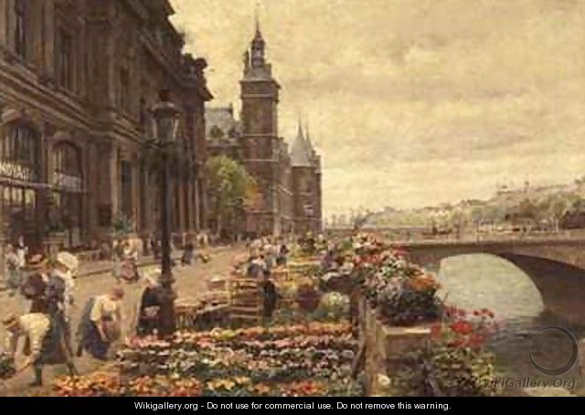 The Parisian Flower Market - Marie Francois Firmin-Girard