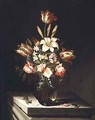 Still Life of Flowers in a Glass Vase - Jan Baptist van Fornenburgh