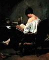 Girl Reading by Candlelight - Andre Fontaine