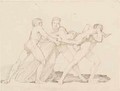 Three men attempting to tear a child from a woman - John Flaxman