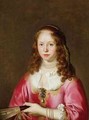 Portrait of a Girl in a Pink Dress Holding a Fan - Govert Teunisz. Flinck