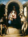 The Virgin and Child with St Anne between St Roch and St Sebastian - Sebastiano Florigerio