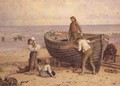 Boat figures and sea - Myles Birket Foster