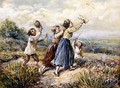 Children Chasing Butterflies - Myles Birket Foster