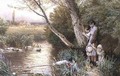 Children Playing by a Stream - Myles Birket Foster