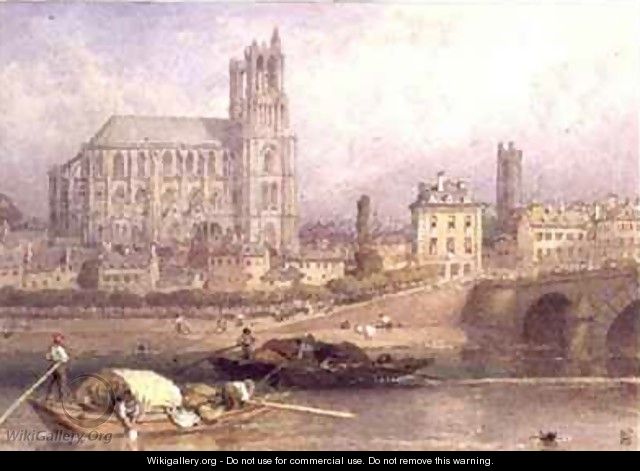 Nantes Cathedral from the River - Myles Birket Foster