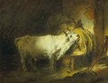 The White Bull in the Stable - Jean-Honore Fragonard