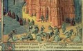 The Building of the Temple of Jerusalem detail showing masons at work - Jean Fouquet