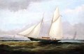 A Schooner Yacht under Easy Sail with her Foresail Lowered - Arthur Wellington Fowles
