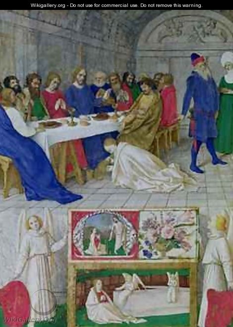 Ms 71 Mary Magdalene washing Christs feet from the Hours of Etienne Chevalier - Jean Fouquet