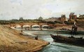 Pont de la Concorde and the Palais des Tuileries from the Cours la Reine - Francois Louis Thomas Francia