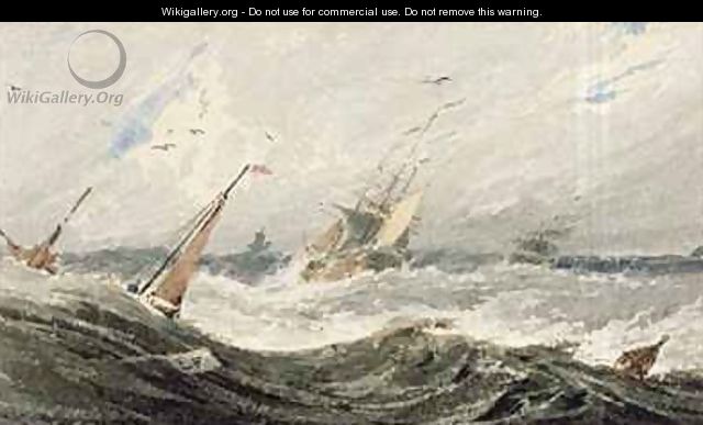 Boats on a Stormy Sea - Francois Louis Thomas Francia