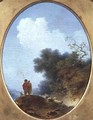 A Shepherd Playing the Flute Whilst a Peasant Girl Listens - Jean-Honore Fragonard