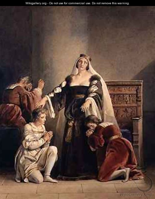 Queen Elizabeth Bidding Farewell to Her Sons - Alexandre Evariste Fragonard