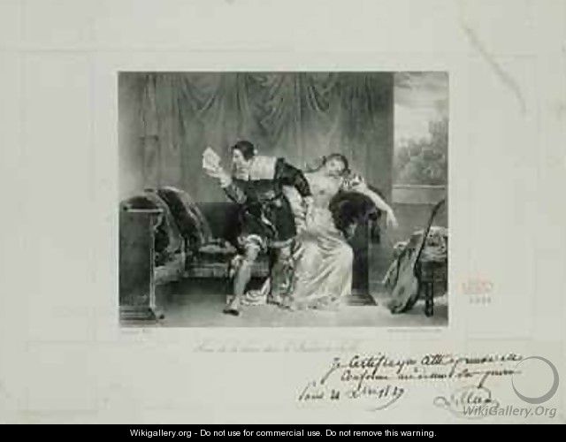 The Letter Scene from the opera The Barber of Seville - Alexandre Evariste Fragonard
