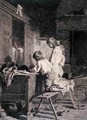 Interior with Three Boys Kneeling - Edouard Frère