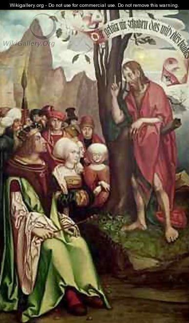 St John the Baptist Preaching Before Herod - Hans Fries