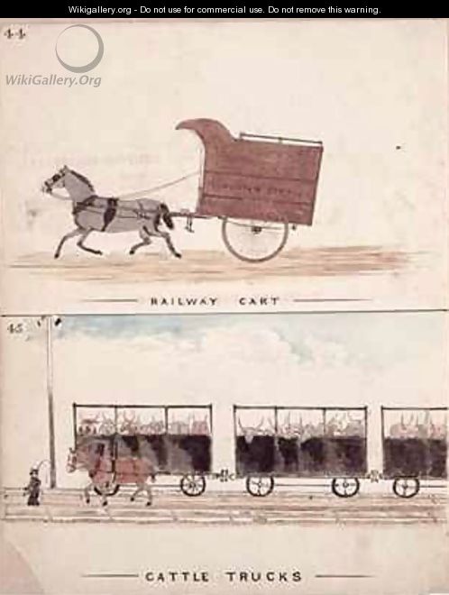 The Railway Cart and Cattle Trucks - William Francis Freelove