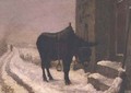 Donkey in the snow - Charles Edouard Frere