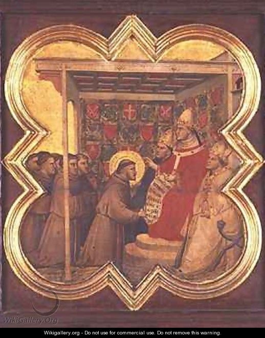 St Francis presenting his Rule to the Pope - Taddeo Gaddi