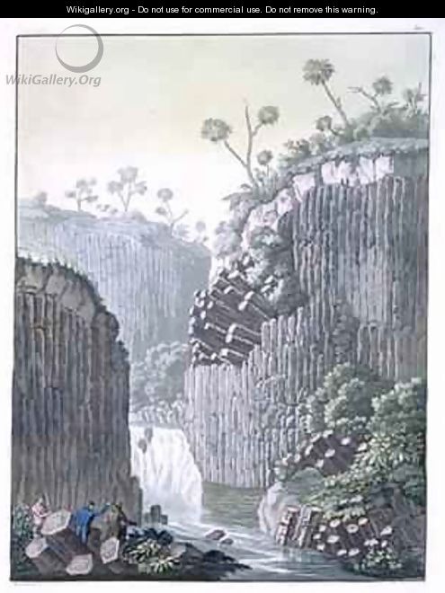 Explorers with Humboldts Expedition in the Basalt Cliffs at Regla Mexico - Gerolamo Fumagalli