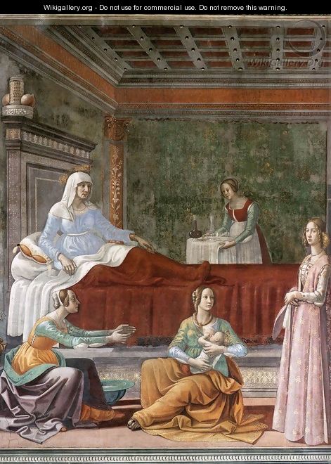 Birth of St John the Baptist (detail) - Domenico Ghirlandaio