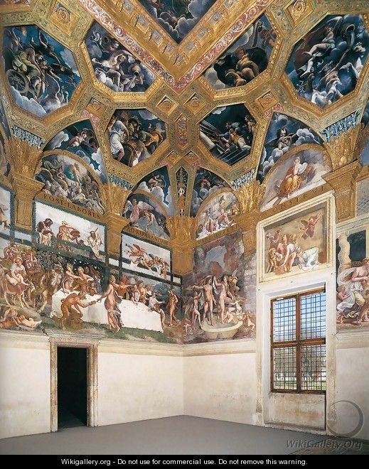 View of the Sala di Psyche (north and east walls) - Giulio Romano (Orbetto)