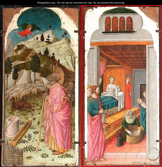 The Angel Appearing to Joachim; The Birth of the Virgin - Giovanni Da Rimini