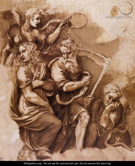 Victory, Janus, Chroonos, and Gaea - Giulio Romano (Orbetto)