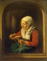 Old Woman Unreeling Threads - Gerrit Dou