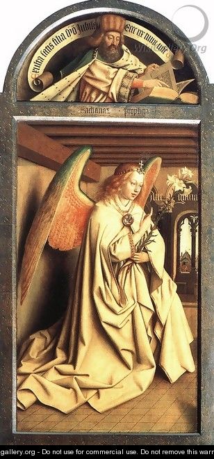 The Ghent Altarpiece Prophet Zacharias; Angel of the Annunciation - Jan Van Eyck