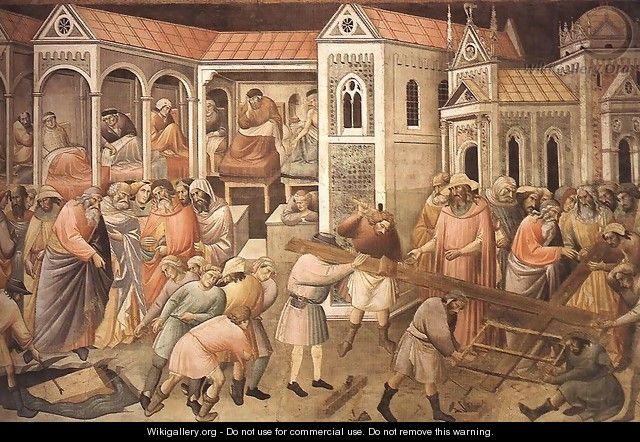 Preparation of the Cross (detail) - Agnolo Gaddi