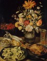 Still-Life with Flowers and Snacks - Georg Flegel