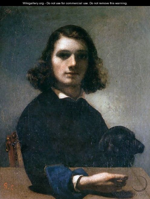 Self-Portrait (Courbet with Black Dog) - Gustave Courbet