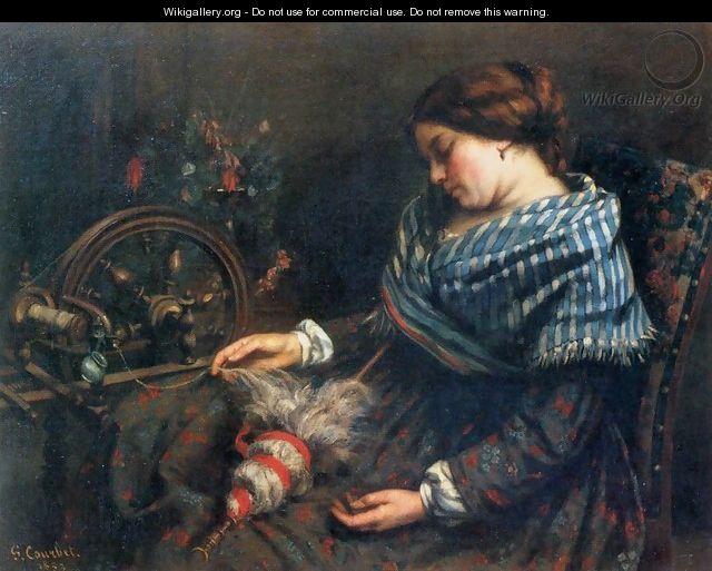 The Sleeping Spinner - Gustave Courbet
