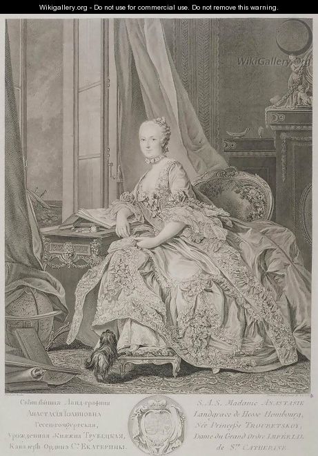 Portrait of Anastasia Ioannovna, Landgravine of Hesse-Homburg - Jean Daulle