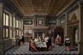An Interior with Ladies and Gentlemen Dining - Dirck Van Delen