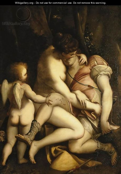Venus and Adonis - Luca Cambiaso