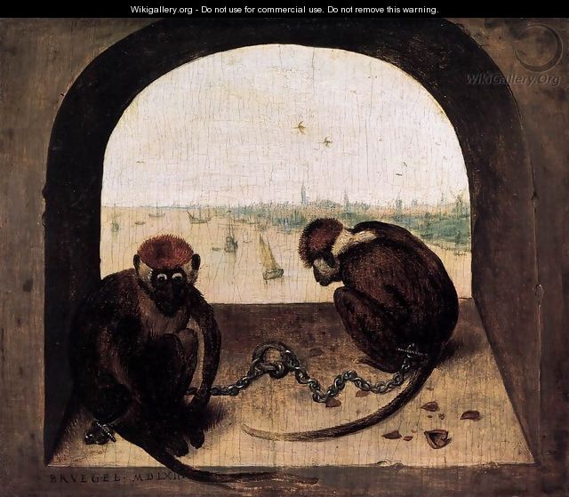 Two Chained Monkeys 2 - Pieter the Elder Bruegel
